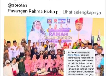 Tak Terima dengan Pemberitaan, Diduga Relawan Cawako Tanjungpinang Rahma – Rizha Rendahkan Profesi Wartawan