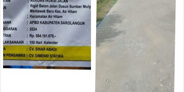 Baru Enam Bulan Dibangun, Jalan Rigid Beton di Mentawak Baru Sudah Rusak, Warga Desak Perbaikan