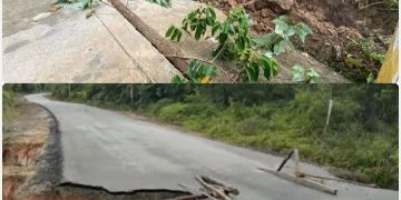 Akses Jalan dan Jembatan di Kecamatan Sugie Besar Karimun Rusak Akibat Hujan Deras