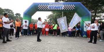 Wesly Jalan Santai dan Senam Bersama Warga di CFD WEBS KPw BI Pematangsiantar