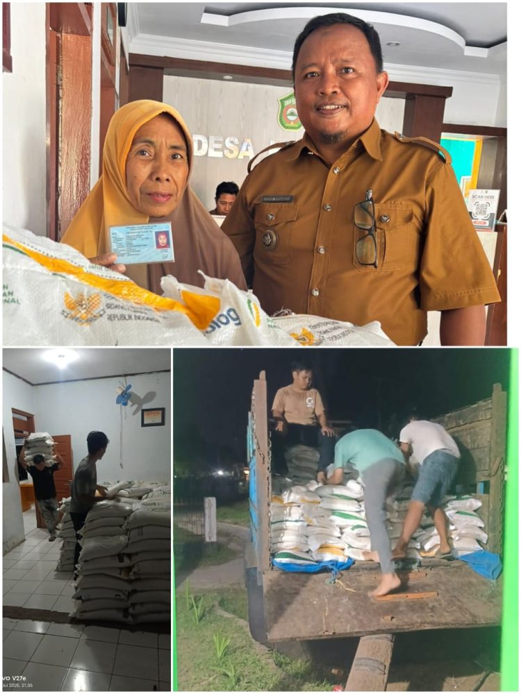 Warga Desa Komara Ucap Syukur, Kades Salurkan Ratusan Karung Bantuan Beras Pangan