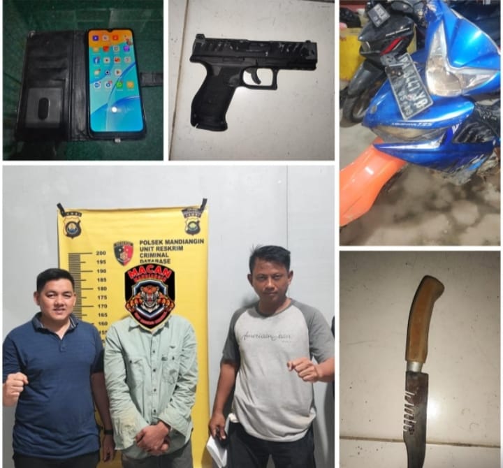 Hendak Lakukan Curanmor, Polsek Mandiangin Ringkus Pelaku dengan Sajam dan Senpi Rakitan