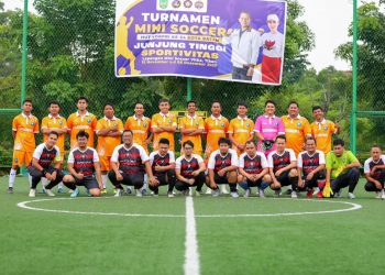 Skor Fantastis! Diskominfo Tampil Agresif pada Laga Pembuka Turnamen Mini Soccer HUT Korpri Batam