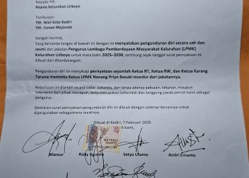 Kemelut di Kelurahan Lirboyo, Ketua LPMK Didesak Mundur Lewat Petisi 32 RT/RW