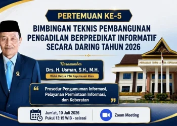 PTA Kepri Gelar Pertemuan Kelima Bimtek Pembangunan Pengadilan Berpredikat Informatif Tahun 2026